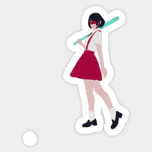 blind baseball girl Sticker